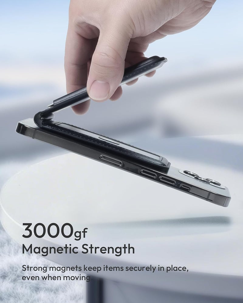 Spotelo Magnetic Wallet for iPhone, Compatible with MagSafe Adjustable Stand Wallet, RIFD Blocking Leather Magnetic Card Holder for iPhone 17/16/15/14/13/12 Series, Not for iPhone 13/12 Mini(Black) - Image 4